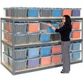 Global Industrial Record Storage Rack 96W x 24D x 84H With Polyethylene File Boxes, Gray B2296938